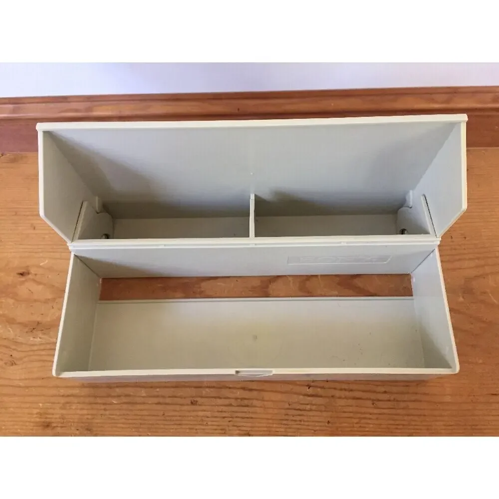 Vintage Sony 3.5in Floppy Disk Media Storage Case Top Open Hard Body Box Beige